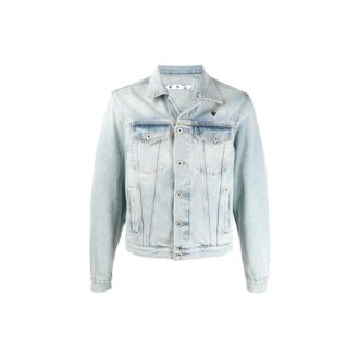 SS21 Denimjacka med tryck på ryggen, blå