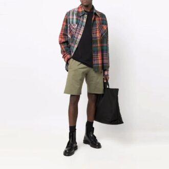 SS21 enfärgade sportshorts med logotyp, khaki