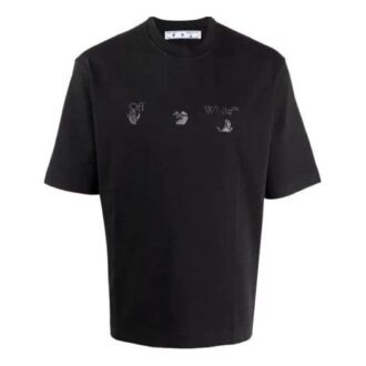 SS21 Hands Logo Shorts kortärmad vanlig version svart