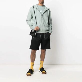 SS21 Hoodie med randigt logotryck Grön