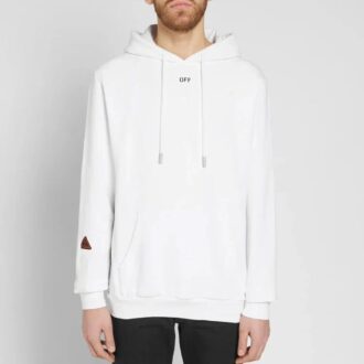 SS21 huvtröja med logotryck, långärmad, lös passform, vit