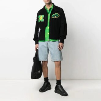 SS21 Logo-broderad Athleisure Casual sportjacka, svart