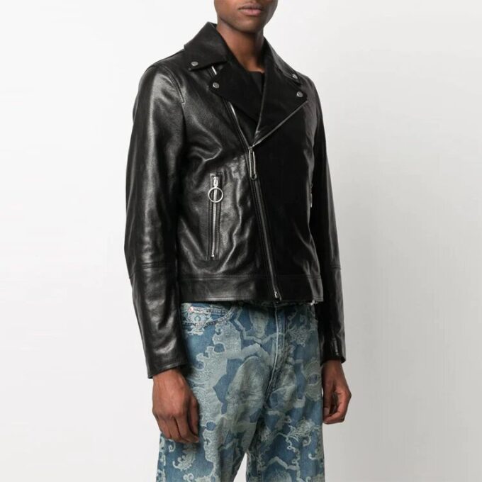 SS21 Logo-mönster dragkedja Slim Fit-version Svart
