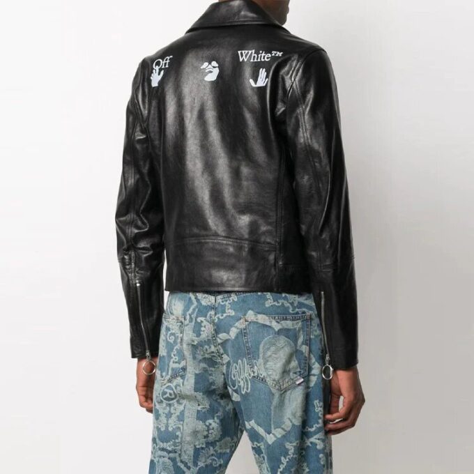 SS21 Logo-mönster dragkedja Slim Fit-version Svart