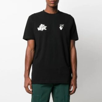 SS21 Logo-mönster Kortärmad Löst sittande Svart