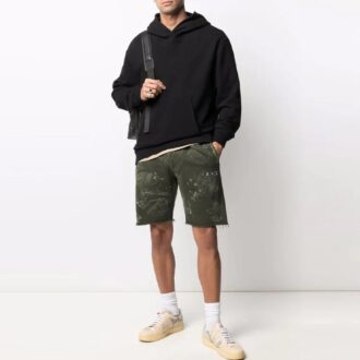 SS21 Logo Pattern knälånga sportshorts, grön