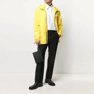 SS21 Logo raka casualbyxor i slim fit-modell, svarta