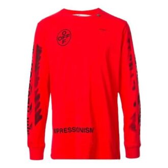 SS21 Logo Svart Arrows Graffititryck Långärmad Röd