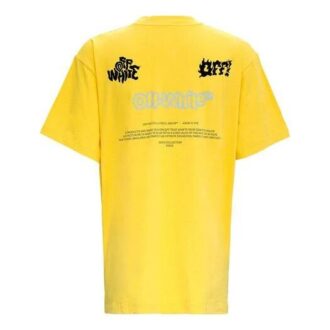 SS21 Logo-tryck Rund hals Casual Kortärmad Löst sittande Gul