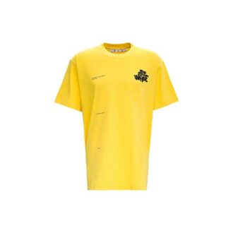 SS21 Logo-tryck Rund hals Casual Kortärmad Löst sittande Gul