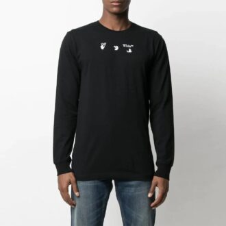SS21 Marker Arrows Printing Micro Mark Rundhalsad Slim Fit-version Svart