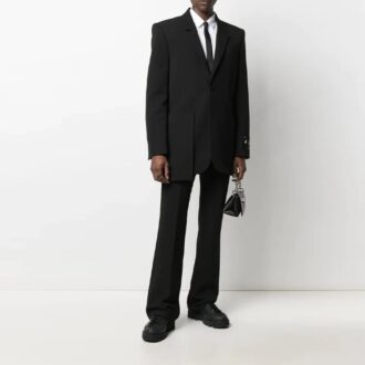SS21 Mini Eve enfärgade casualbyxor i lös passform, svarta