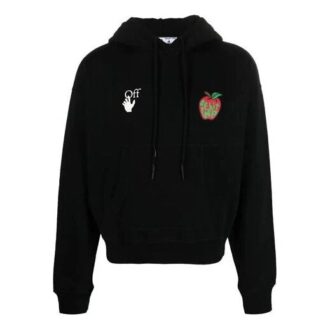 SS21 Mönstrad långärmad hoodie med lös passform, svart