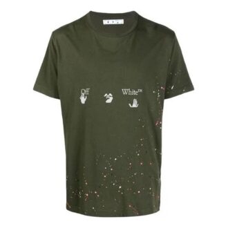 SS21 Pullover med logotryck, korta ärmar, lös passform, grön