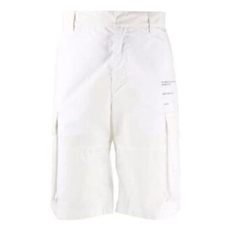 SS21 Shorts med logotryck och cargofickor, vita