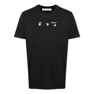 SS21 T-shirt med tryckt logotyp på ryggen, rund hals och korta ärmar, standardversion, svart