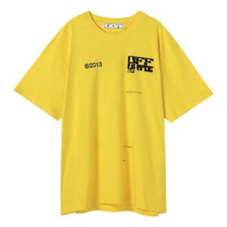 SS21 Tech Marker Logo T-shirt med rund hals och korta ärmar, standardversion, gul