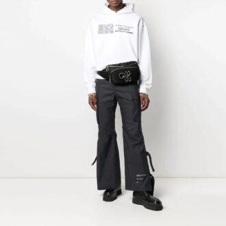 SS21 Tryckt cargobyxa, casual version, svart