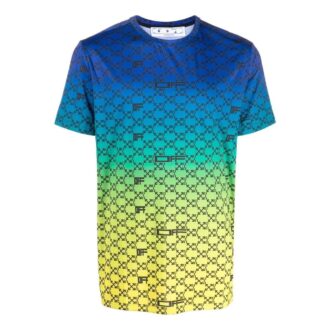SS22 Alfabet geometriskt mönster heltryck gradient kortärmad blå