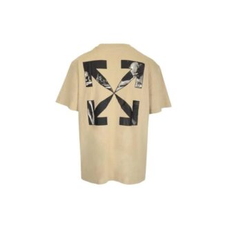 SS22 Geometry Arrow-tryck Rund hals Kortärmad Beige