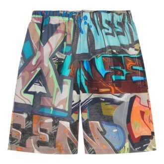 SS22 Graffiti-tryckta shorts, vanlig version, flerfärgad