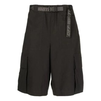 SS22 Industriella enfärgade bältesshorts i svart