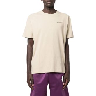 SS22 Logo Rundhalsad tryckt kortärmad beige